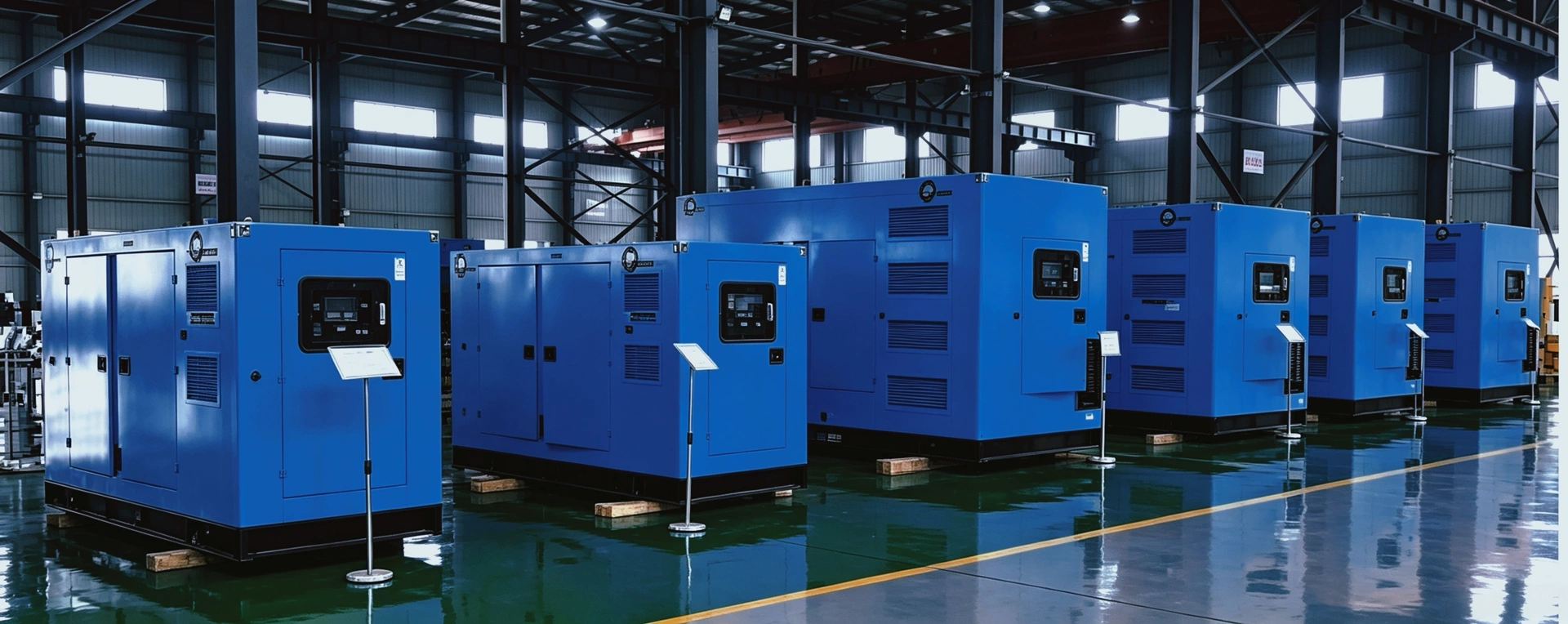 Enclosed generator sets prepared in the factory